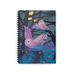 Nite Owl Notebook / Spiral notebook / cute notebook / gifts for her / college notebook / notetaking / kawaii notebook