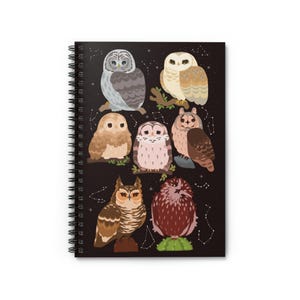 Owl Taxonomy Notebook / Spiral notebook / cute notebook / gifts for her / college notebook / notetaking / kawaii notebook