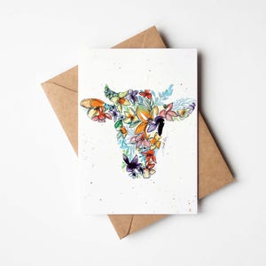 Carte de voeux à planter en forme de vache