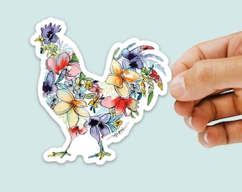 Chicken Vinyl Decal Cute Sticker Weatherproof Waterproof Water bottle Computer  Laptop Car Luggage Cooler Journal Scrapbook RV Christmas