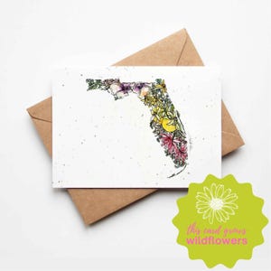 Carte de voeux à planter en Floride, carte de graines faisant pousser des fleurs sauvages, cadeau unique pour lui, son professeur, sa tante, sa voisine, jardinage