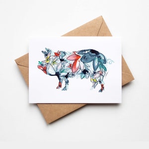 Lot de 8 cartes de correspondance PIG avec enveloppes et autocollants Papeterie mignonne faite main Cadeau unique Fabriqué aux États-Unis