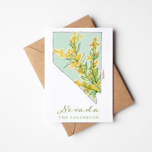 Nevada Sagebrush State Flower BOX SET OF 8 Blank Note Cards with Envelopes Housewarming Moving Military Occasion Unique Gift