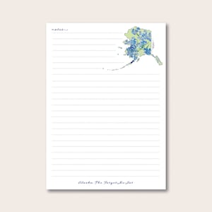 Alaska Desk Notepad watercolor artwork gift for her him Christmas birthday stationery