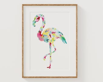 FLAMINGO Fine Art Print | Floral Home Decor | Canvas or Giclee Framed Wall Art