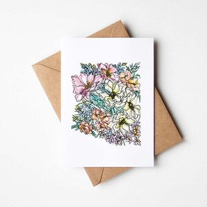 ARIZONA Fleurs sauvages BOX LOT de 8 cartes de correspondance vierges avec enveloppes Carte multi-occasions vacances pendaison de crémaillère Cadeau unique pour l'Arizona