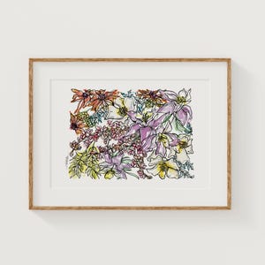 COLORADO Wildflowers Fine Art Print | Botanical Map | State Floral Home Decor | Canvas or Giclee Framed Wall Art
