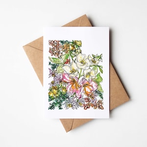 Coffret UTAH fleurs sauvages, lot de 8 cartes de correspondance vierges avec enveloppes, pendaison de crémaillère, vacances militaires, carte multi-occasions, cadeau de déménagement unique