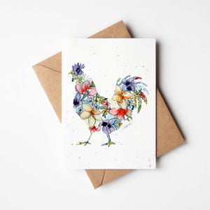 Carte de voeux à planter de poulet, carte de graines faisant pousser des fleurs sauvages, cadeau unique pour lui, son professeur, tante, voisine, jardinage