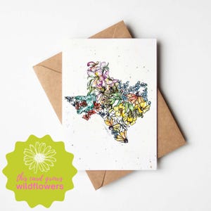 Carte de voeux à planter du Texas, carte de graines qui fait pousser des fleurs sauvages, cadeau unique pour lui, son professeur, tante, voisine, jardinage