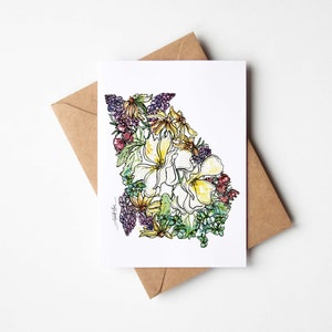 GEORGIE Fleurs sauvages LOT de 8 cartes de correspondance vierges avec enveloppes Carte multi-occasions vacances pendaison de crémaillère Cadeau de déménagement unique