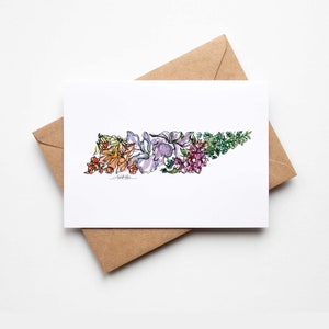 Coffret fleurs sauvages du TENNESSEE, lot de 8 cartes de correspondance vierges avec enveloppes, pendaison de crémaillère, vacances militaires, carte multi-occasions, cadeau de déménagement unique