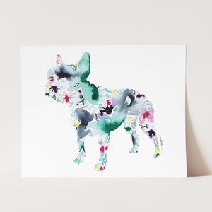 FRENCH BULLDOG Wall Art Print, Dog Art, Watercolor Decor painting, French Bulldog Breed Lover Gifts Mom, Christmas Animal Rescue Art