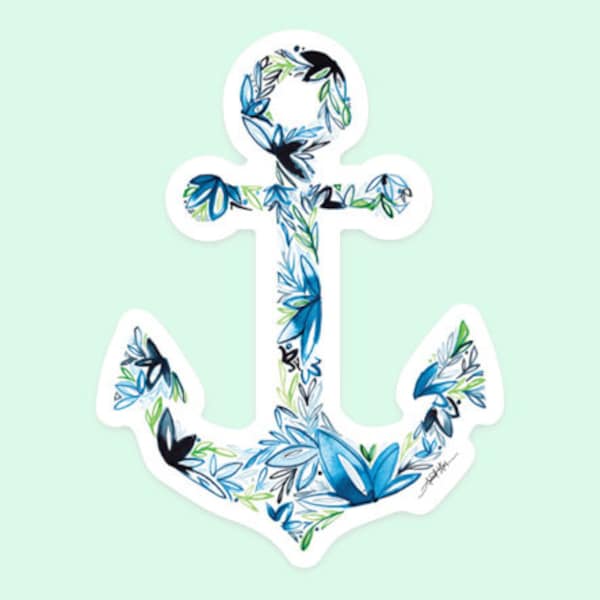 Anchor Vinyl Decal Sticker Cute Sticker Weatherproof Waterproof Water bottle Computer  Laptop Car Luggage Cooler Scrapbook RV Christmas