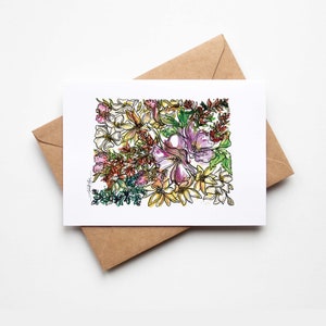 Coffret fleurs sauvages du WYOMING, lot de 8 cartes de correspondance vierges avec enveloppes, pendaison de crémaillère, vacances militaires, carte multi-occasions, cadeau de déménagement unique