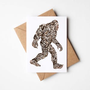 Lot de 8 cartes de correspondance Bigfoot avec enveloppes et autocollants Cadeaux faits main mignons de papeterie Cadeau unique Fabriqué aux États-Unis