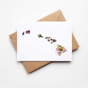 HAWAII Floral BOX SET of 8 Blank Note Cards with Envelopes Housewarming Military Vacation Multi Occasion Card Unique Moving Gift