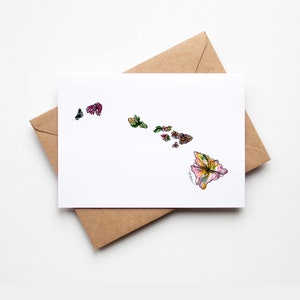 HAWAII Fleurs sauvages LOT de 8 cartes de correspondance vierges avec enveloppes Carte multi-occasions vacances pendaison de crémaillère Cadeau de déménagement unique