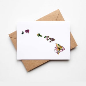 HAWAII Floral BOX SET of 8 Blank Note Cards with Envelopes Housewarming Military Vacation Multi Occasion Card Unique Moving Gift