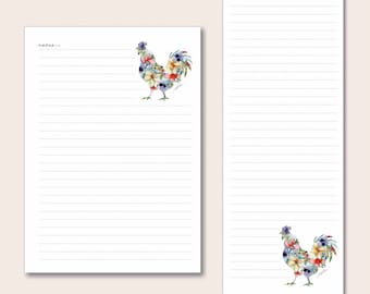 Chicken Notepad Bundle watercolor artwork gift for her him birthday Christmas