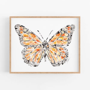 Monarch Butterfly Fine Art Print watercolor artwork decor wall hanging gift for her him Christmas Birthday housewarming