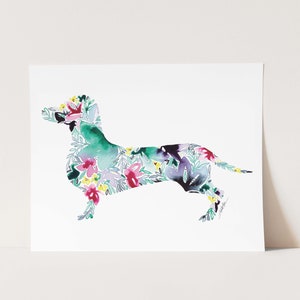 DACHSHUND Wall Art Print, Dog Art, Watercolor Decor painting, Dachshund Gifts Mom, Dog Gift Ideas, Animal Art, Animal Rescue Christmas