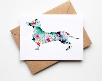 DACHSHUND Note Card Set of 8 Folded Stationery with Envelopes & Stickers Handmade Cute Stationery Gifts Unique Gift Made in USA