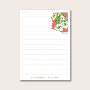 Arizona Desk Notepad watercolor artwork gift for her him Christmas birthday stationery