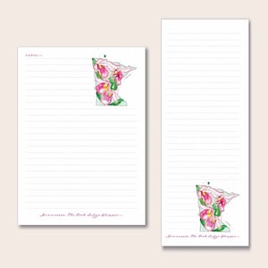 Minnesota Notepad Bundle watercolor artwork gift for her him Christmas birthday