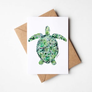 Sea Turtle Note Card Set fine art watercolor artwork coastal gift Christmas birthday