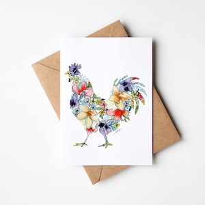 Lot de 8 cartes de correspondance POULET avec enveloppes et autocollants Papeterie mignon fait main Cadeau unique Fabriqué aux États-Unis