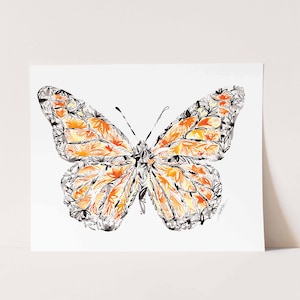 Monarch Butterfly Fine Art Print watercolor artwork decor wall hanging gift for her him Christmas Birthday housewarming