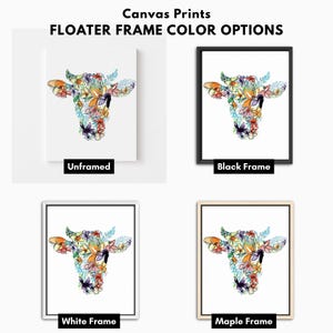 COW Fine Art Print | Floral Home Decor | Canvas or Giclee Framed Wall ...
