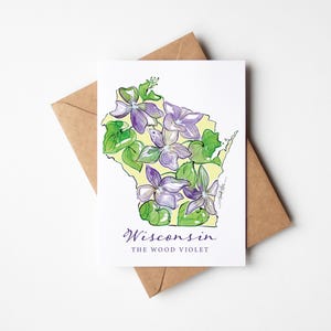 Ensemble de 8 cartes de correspondance vierges avec enveloppes, pendaison de crémaillère, déménagement, occasion militaire, Wisconsin, bleu violet, Wisconsin