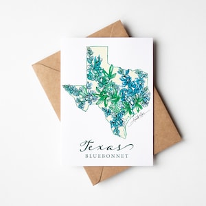 Lot de 8 cartes de correspondance vierges avec enveloppes, pendaison de crémaillère, déménagement, occasion militaire, Texas Bluebonnet State, Texas