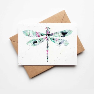 Carte de voeux libellule à planter Carte de graines fait pousser des fleurs sauvages Cadeau unique pour lui, son professeur tante voisine de jardinage