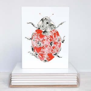 Lot de 8 cartes de correspondance coccinelles avec enveloppes et autocollants Papeterie mignon fait main Cadeau unique Fabriqué aux États-Unis