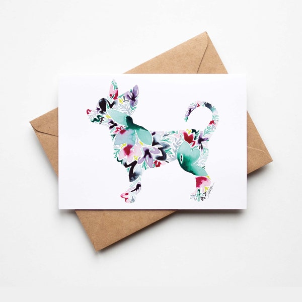 CHIHUAHUA Note Card Set of 8 Folded Stationery with Envelopes & Stickers Christmas Handmade Cute Stationery Gifts Unique Gift Made in USA