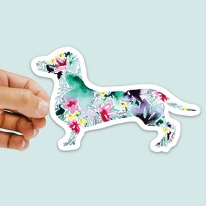 Dachshund Vinyl Decal Cute Sticker Weatherproof Waterproof Water bottle Computer  Laptop Car Luggage Cooler Journal Scrapbook RV Christmas