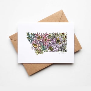 COFFRET MONTANA Fleurs sauvages de 8 cartes de correspondance vierges avec enveloppes Carte multi-occasions vacances pendaison de crémaillère Cadeau de déménagement unique