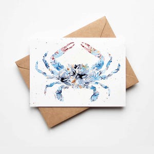 Carte de voeux à planter de crabe bleu, carte de graines qui fait pousser des fleurs sauvages, cadeau unique pour lui, son professeur, tante, voisine, jardinage