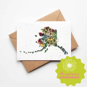 Carte de voeux à planter en Alaska, carte de graines faisant pousser des fleurs sauvages, cadeau unique pour lui, son professeur de jardinage tante voisine