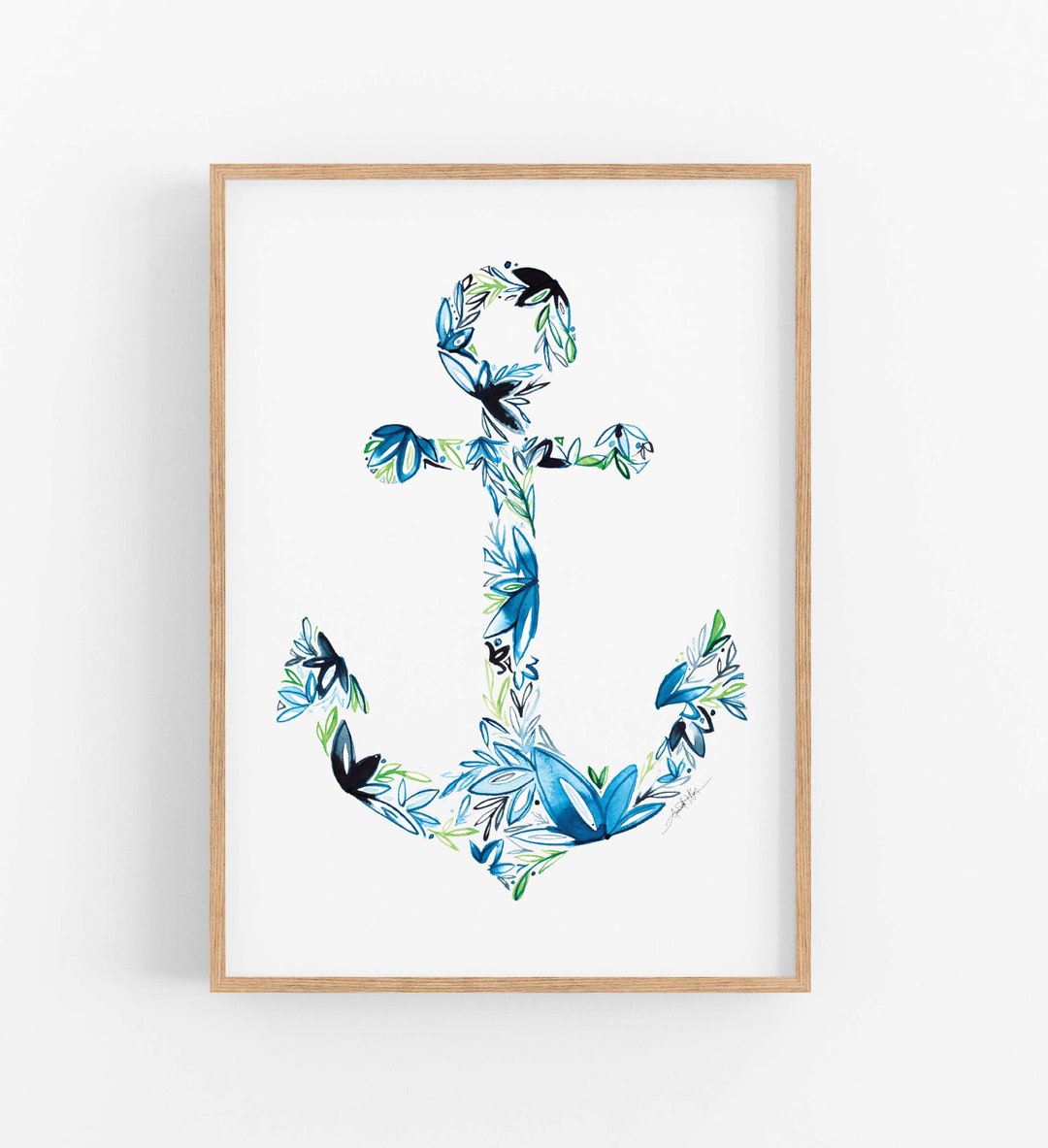 Anchor Fine Art Print Coastal Watercolor Artwork Wall Decor Gift for ...