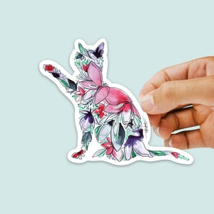 Cat Vinyl Decal Cute Sticker Weatherproof Waterproof Water bottle Computer  Laptop Car Luggage Cooler Journal Scrapbook RV Christmas gift