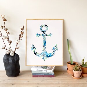 Anchor Fine Art Print coastal watercolor artwork wall decor gift for her him Christmas birthday image 5