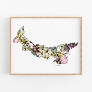 ÎLE-DU-PRINCE-ÉDOUARD Fleurs sauvages Canada Impression d'art Fine Art Floral carte affiche Art mural Unique pendaison de crémaillère Cadeau de mariage Cadeau de Noël