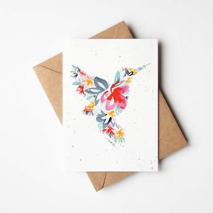 Carte de voeux à planter Colibri Carte de graines fait pousser des fleurs sauvages Cadeau unique pour lui, son professeur de jardinage tante voisine