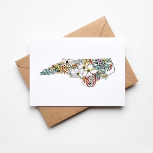 CAROLINE DU NORD Boîte de fleurs sauvages, lot de 8 cartes de correspondance vierges avec enveloppes pendaison de crémaillère, vacances militaires, cadeaux de déménagement uniques pour toutes les occasions
