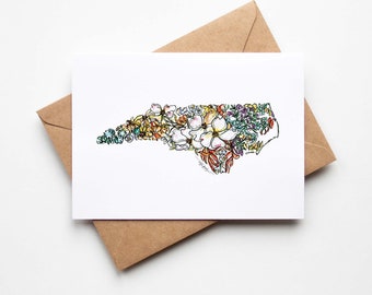 NORTH CAROLINA Floral box SET of 8 Blank Note Cards with Envelopes Housewarming Military Vacation Multi Occasion Card Unique Moving Gifts