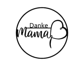 Holz 3D-Schriftzug "Kranz Danke Mama mit Herz" Wandkranz Holzring Hoop